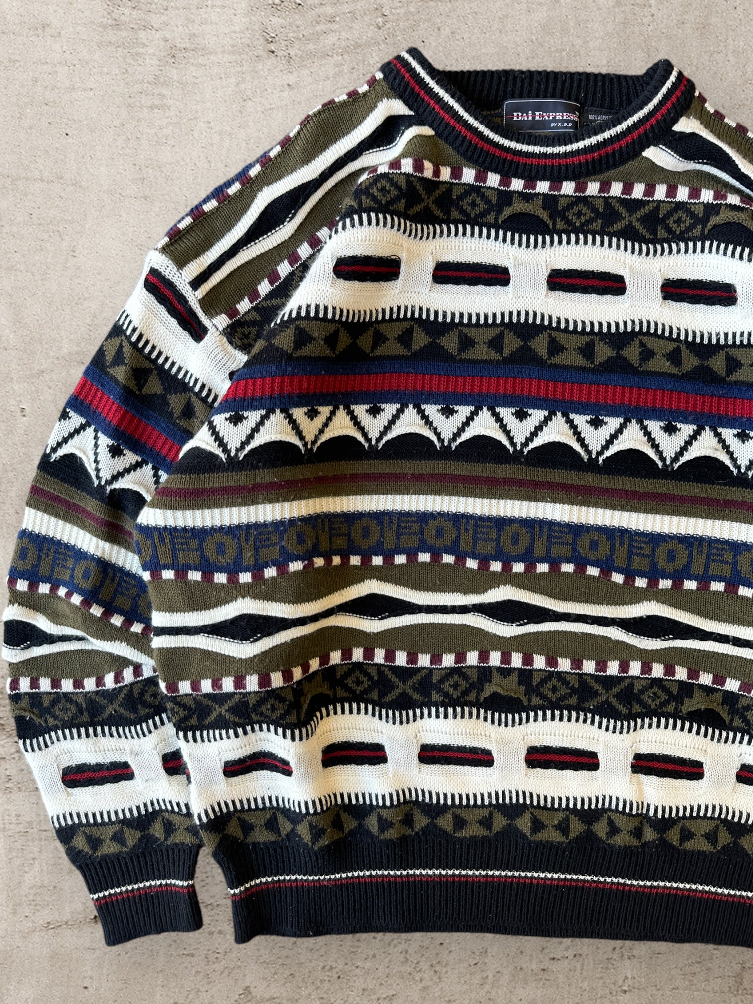 90s Dai Express Multicolor Knit Sweater - XL