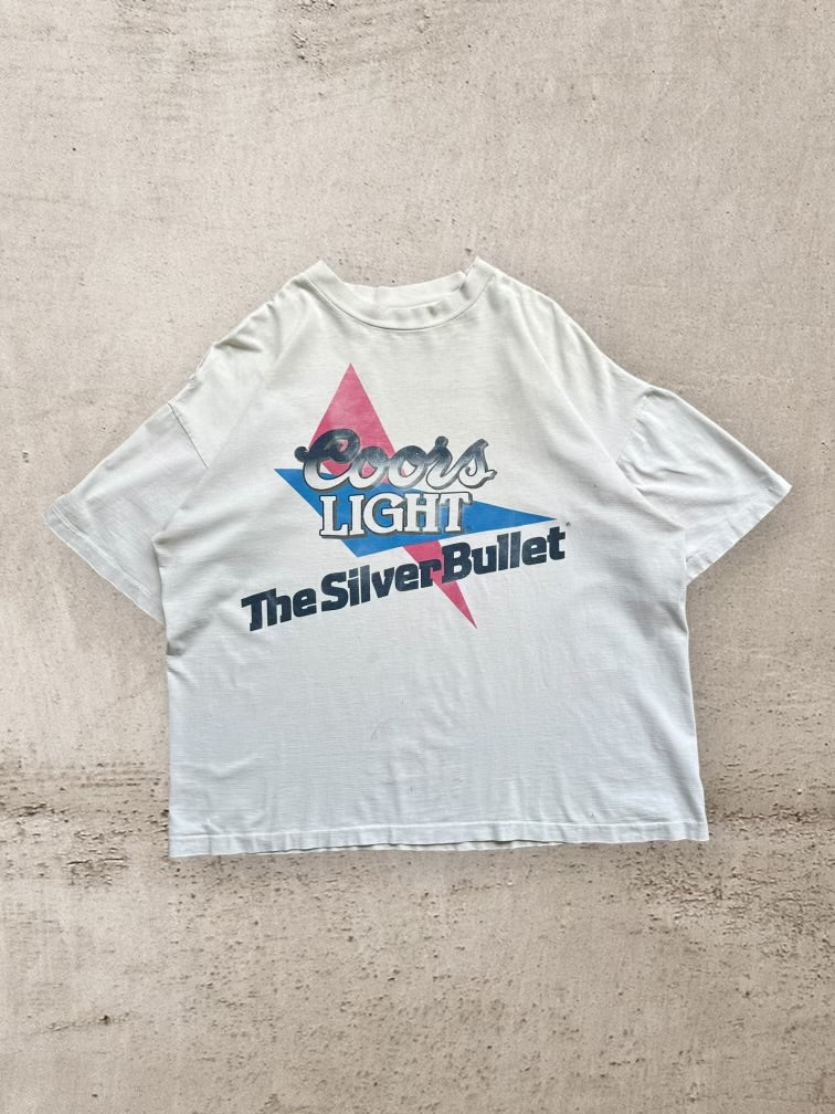 90s Coors Light Silver Bullet Graphic T-Shirt - XL