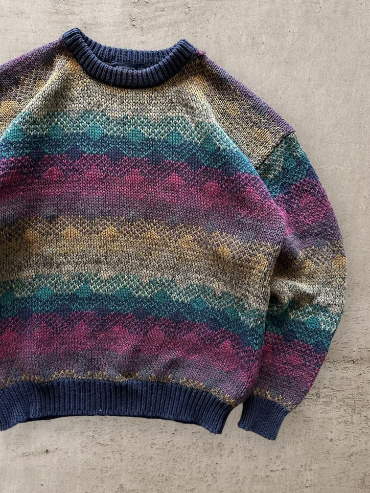 90s Northern Isles Multicolor Gradient Knit Sweater - Large