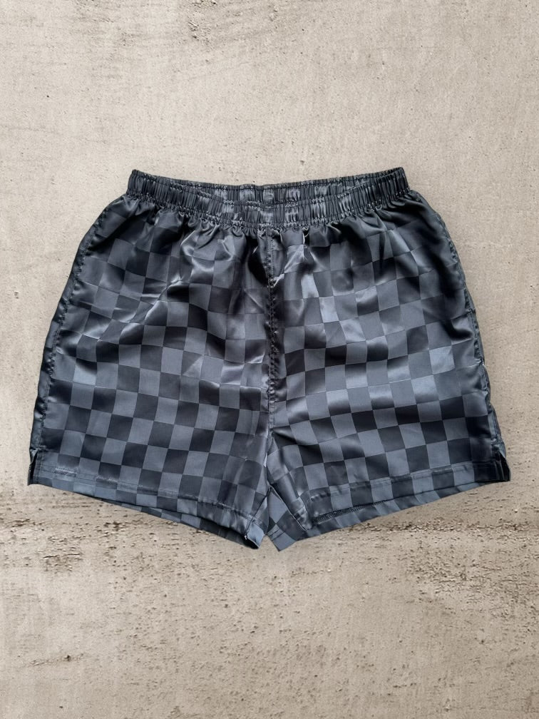 00s Reebok Checkered Nylon Shorts - Medium