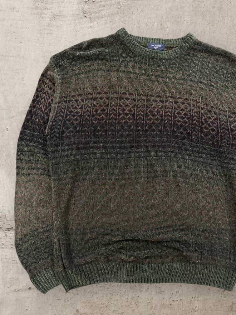 00s Dockers Multicolor Knit Sweater - Large