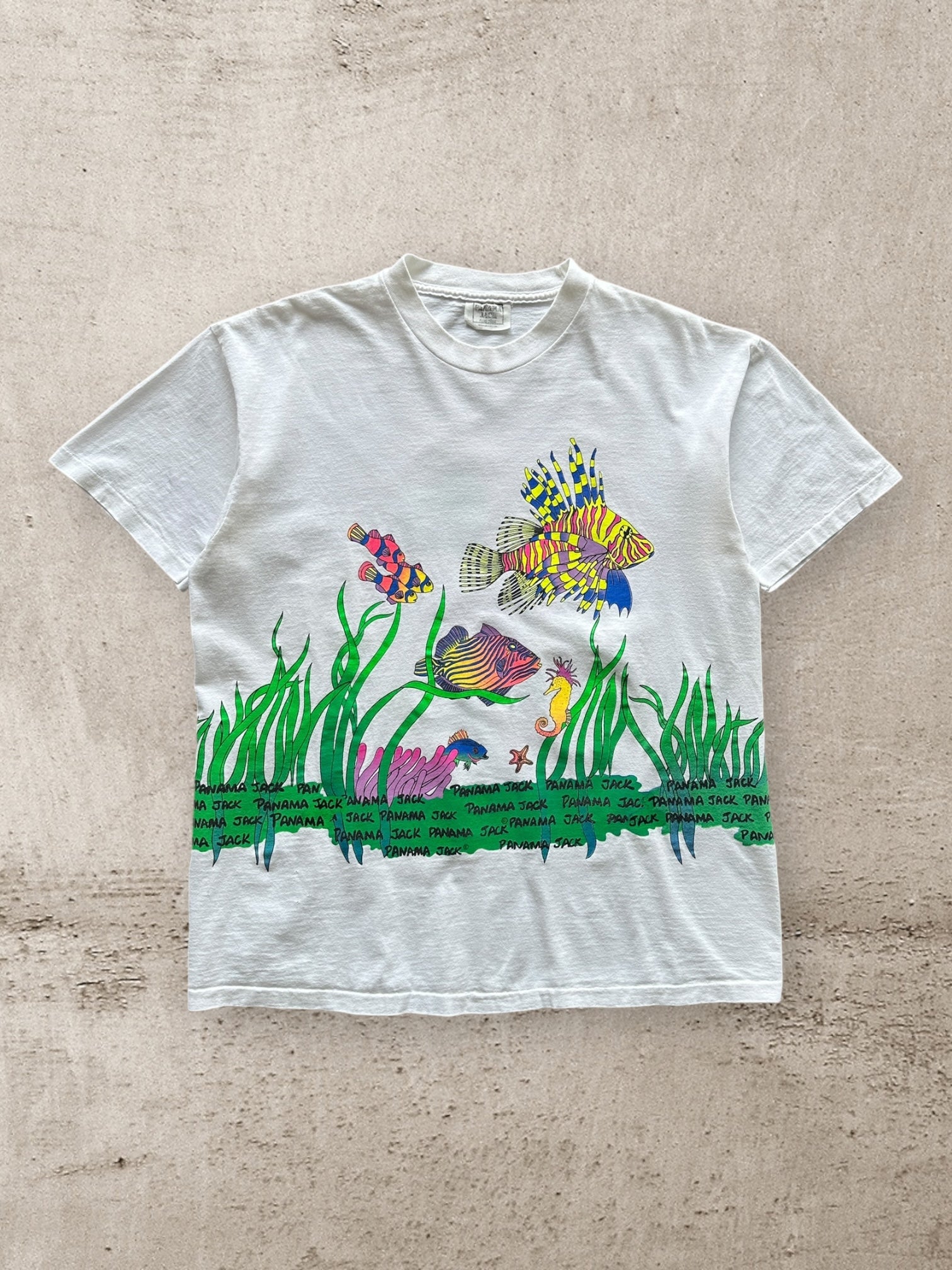 90s Panama Jack Wrap Around Graphic T-Shirt - Large