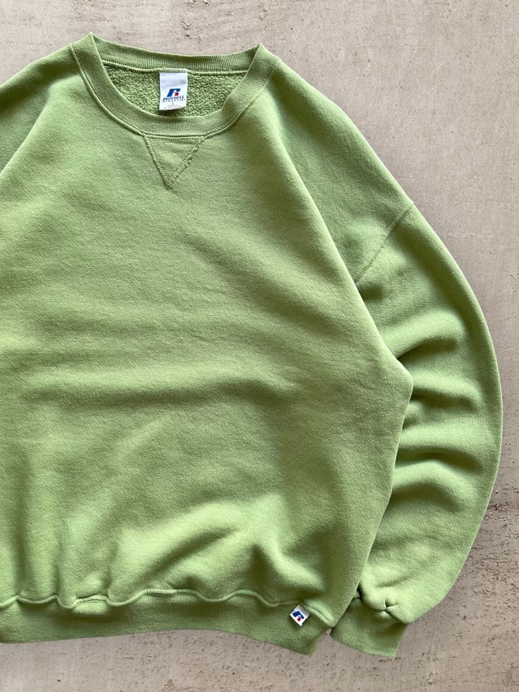 00s Russell Athletic Green Crewneck -Large