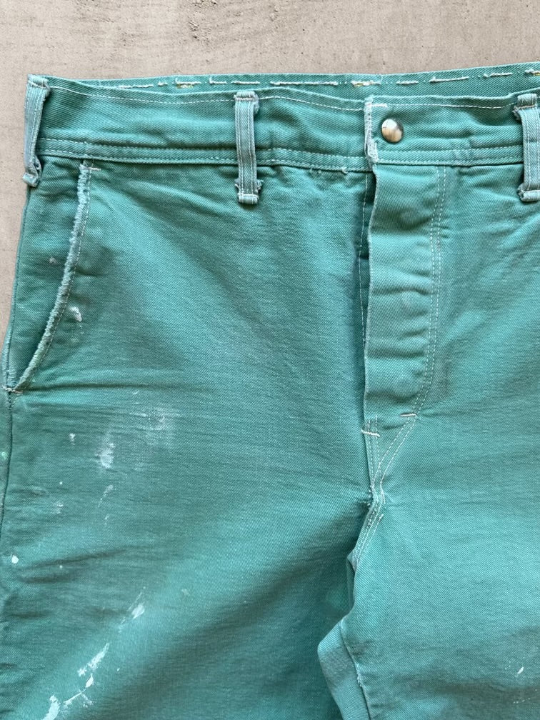 90s Mint Green Work Pants - 34x28