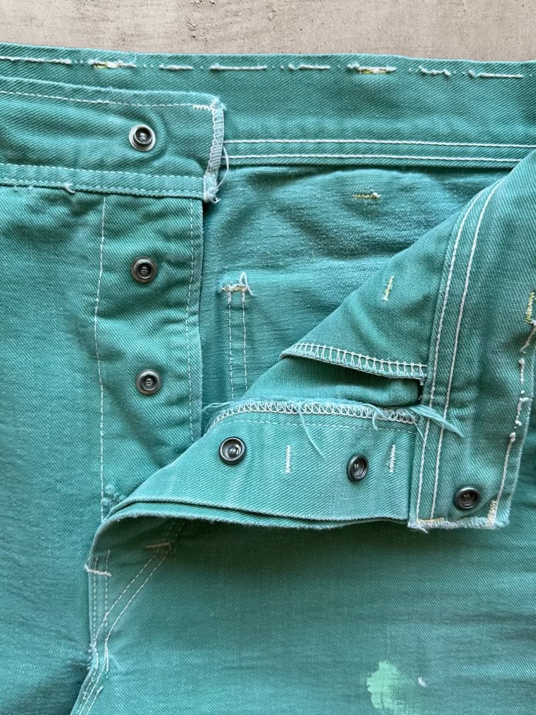 90s Mint Green Work Pants - 34x28