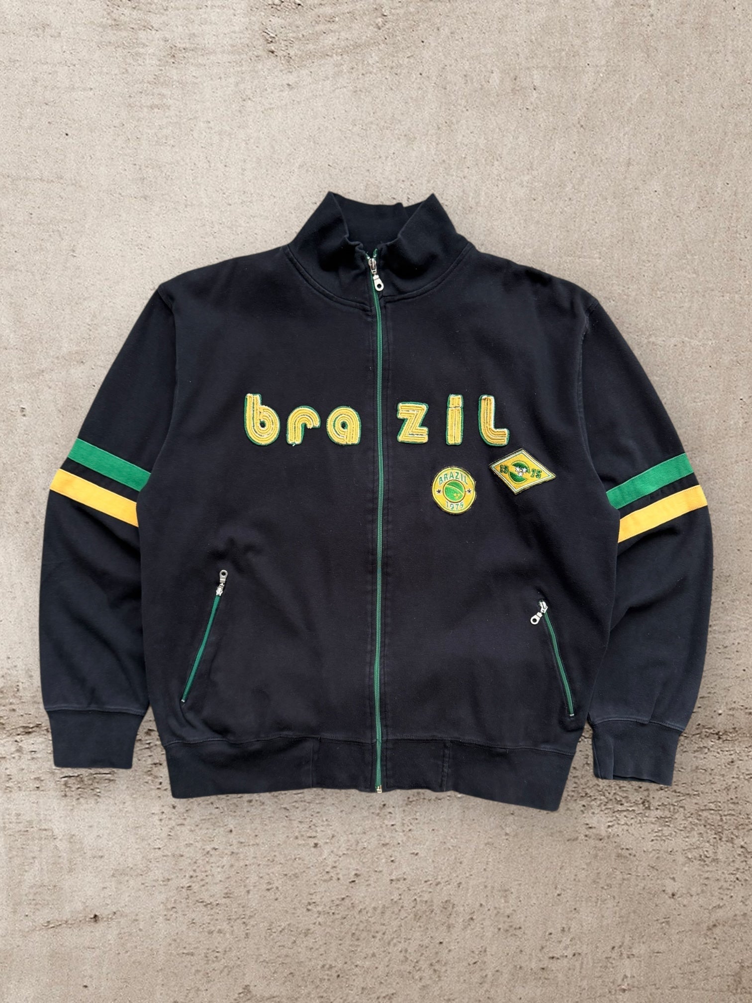 00s Brazil Striped Full Zip Sweatshirt - XL