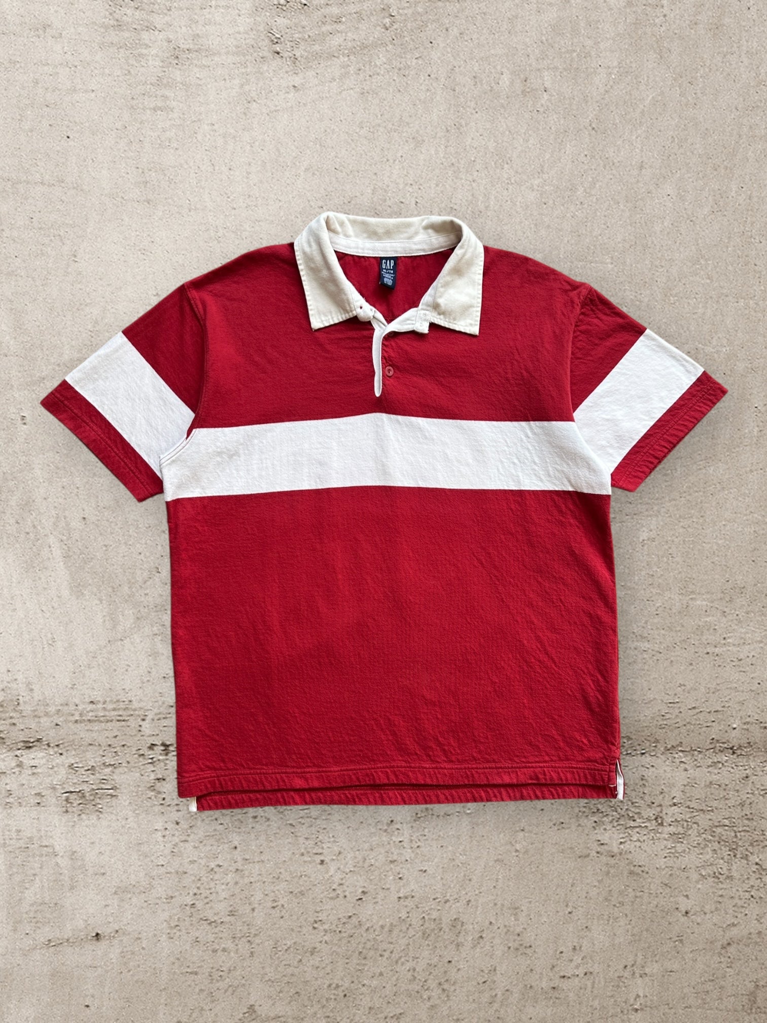 00s Gap Striped Polo Shirt - XL
