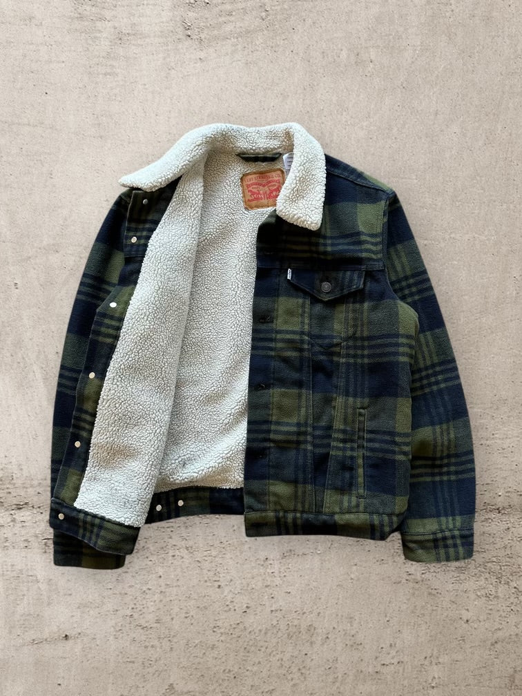 00s Levi’s Sherpa Lined Plaid Jacket - Large