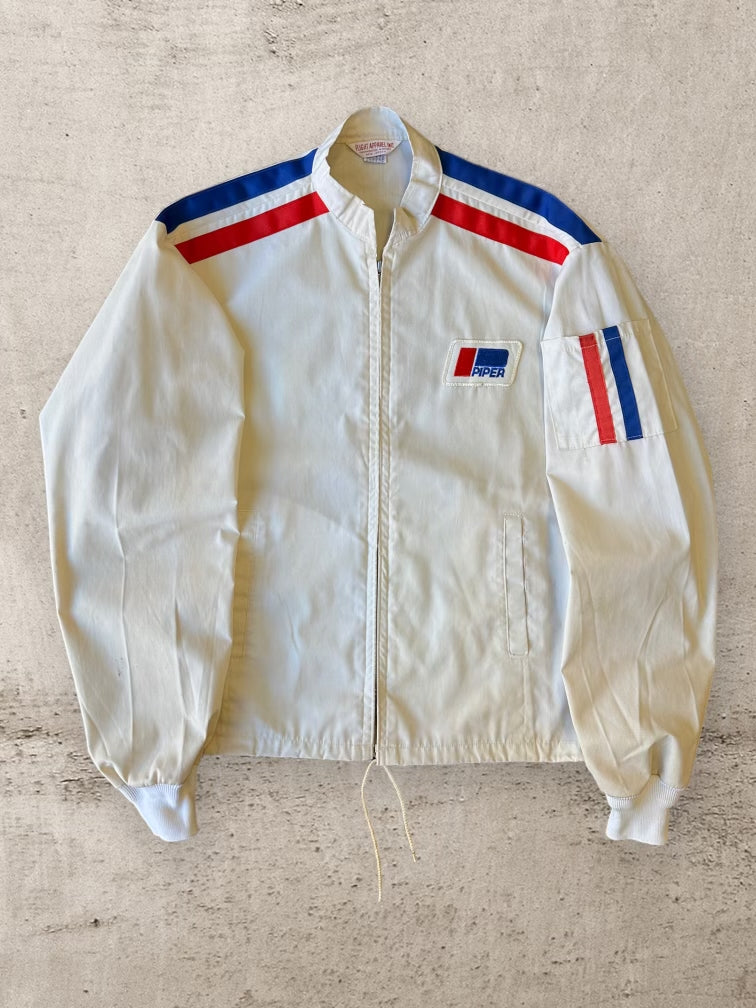 70s/80s Piper Striped Zip Up Jacket - Medium