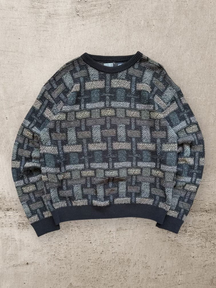 90s Knights Bridge Multicolor Knit Sweater - XL