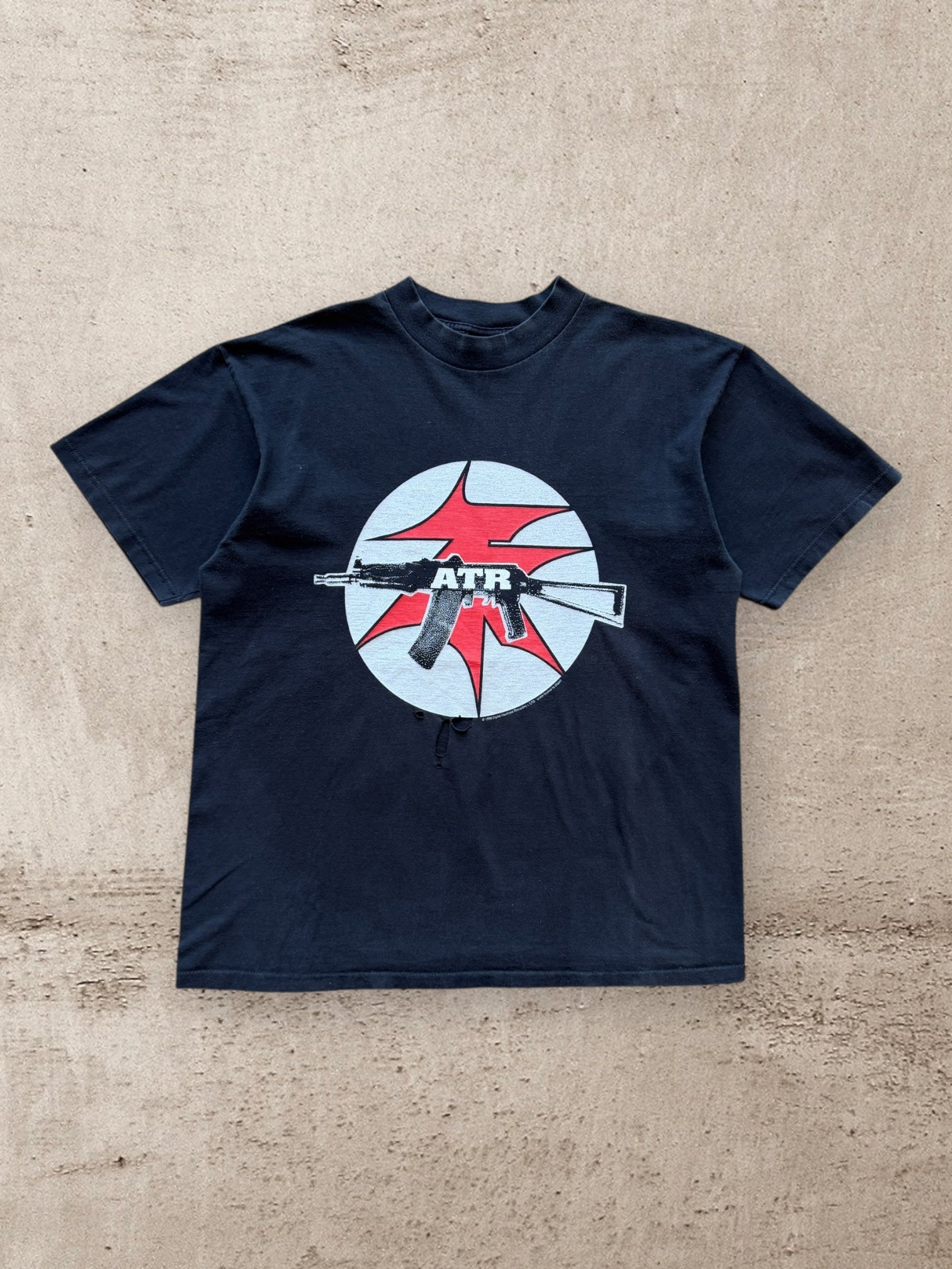 90s Atari Teenage Riot The Future of War Distressed Graphic T-Shirt -