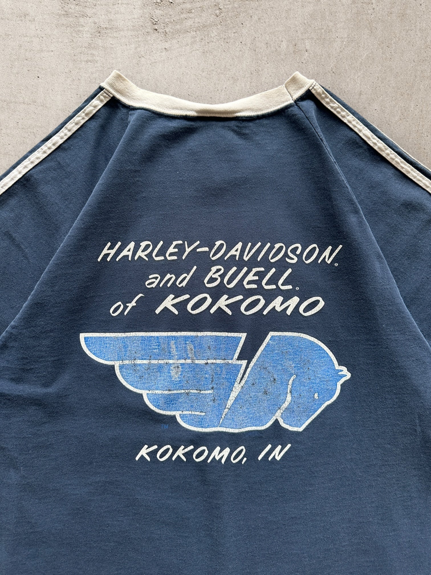 00 Buell & Harley Davidson Motorcycles Striped Shirt - Large