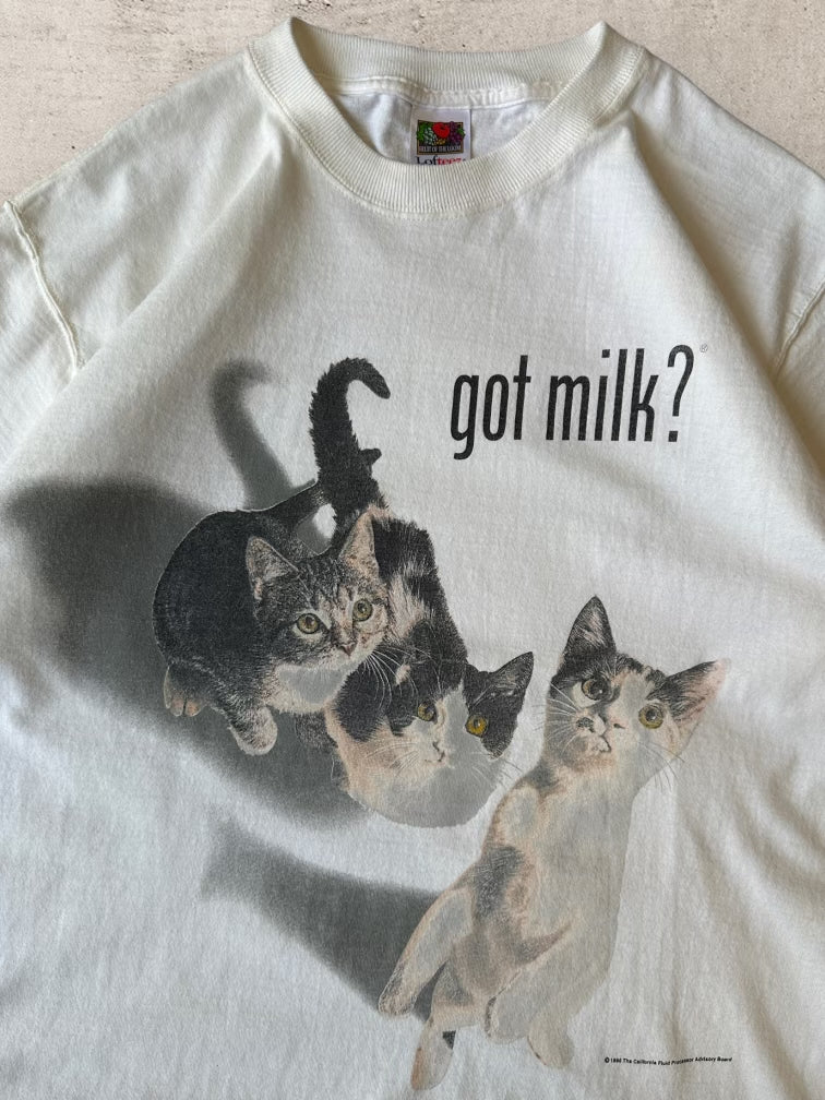 90s Cats: Got Milk? T-Shirt - Large