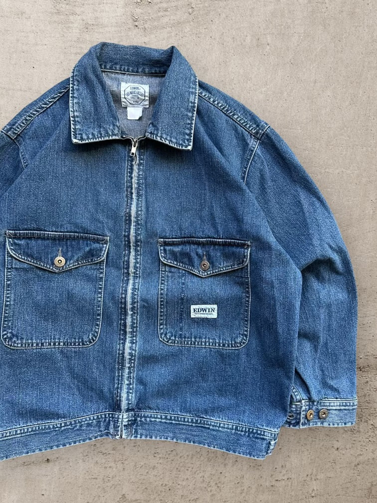 00s Edwin Zip Up Denim Jacket - Medium