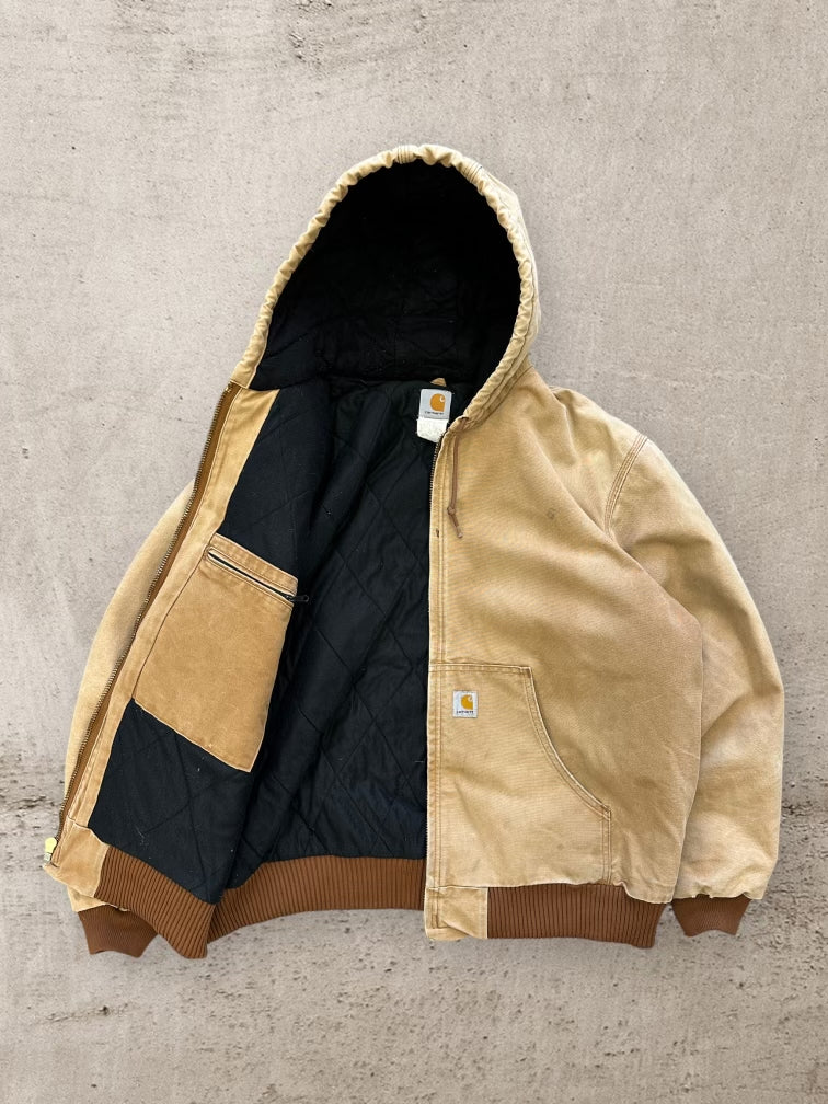 90s Carhartt Tan Hooded Jacket - XL