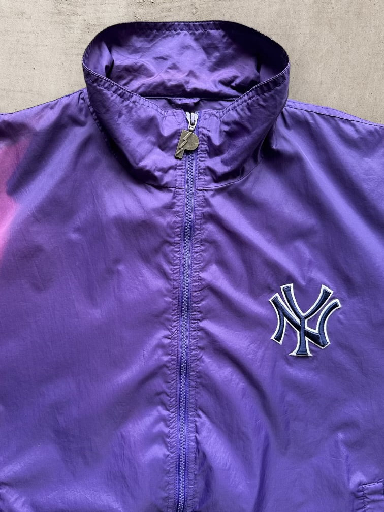 90s Pro Player New York Yankees Faded Zip Up Jacket - XXL
