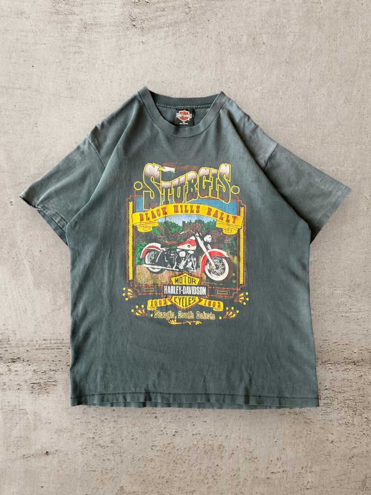 90s Harley Davidson Sturgis Black Hills Rally Faded T-Shirt - Large
