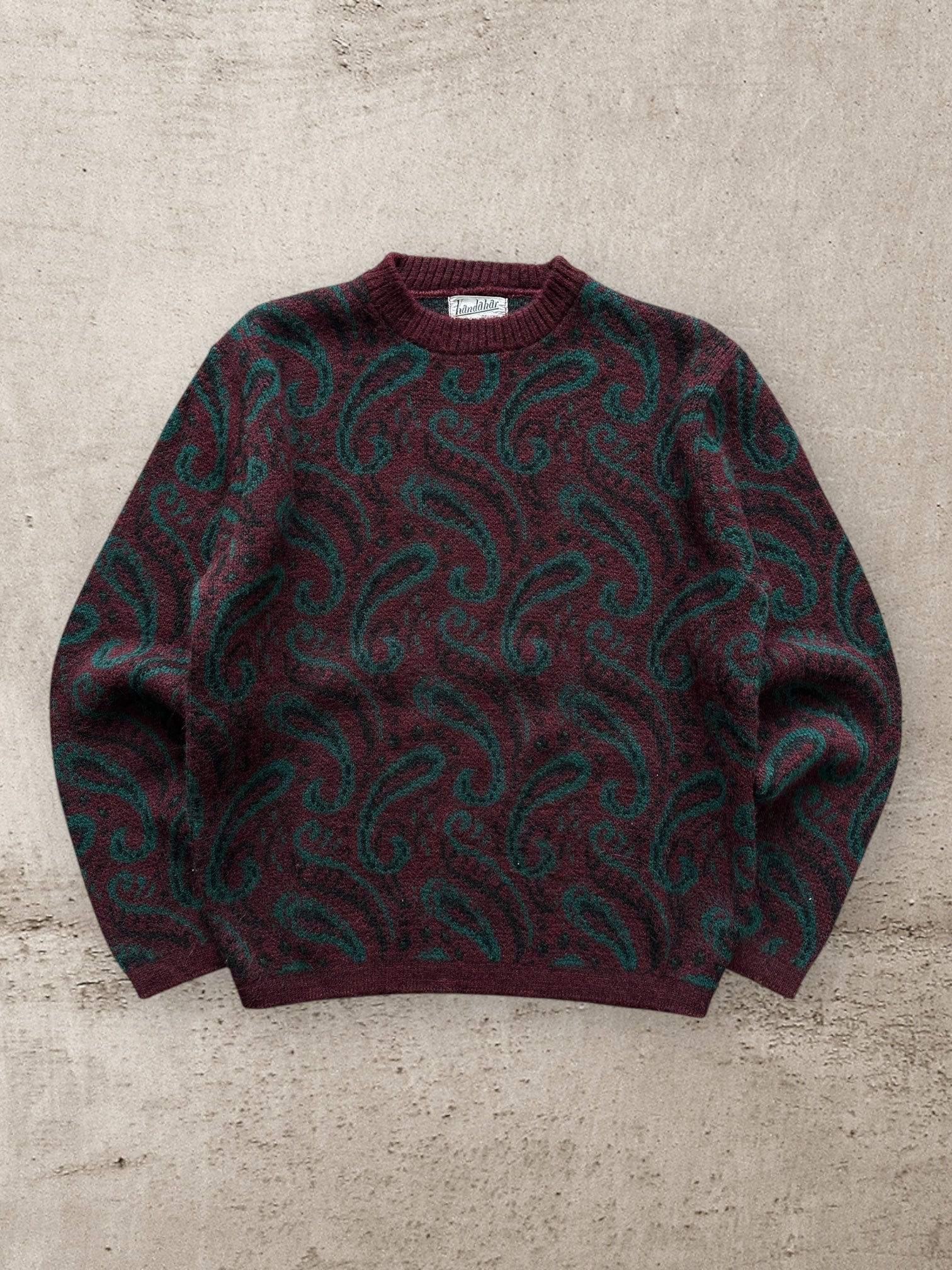 80s Kandahar Paisley Knit Sweater - Large