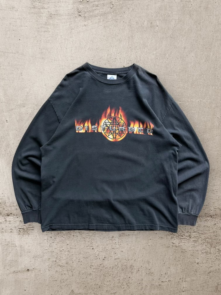 00s Disturbed Flame Graphic Long T-Shirt - XL