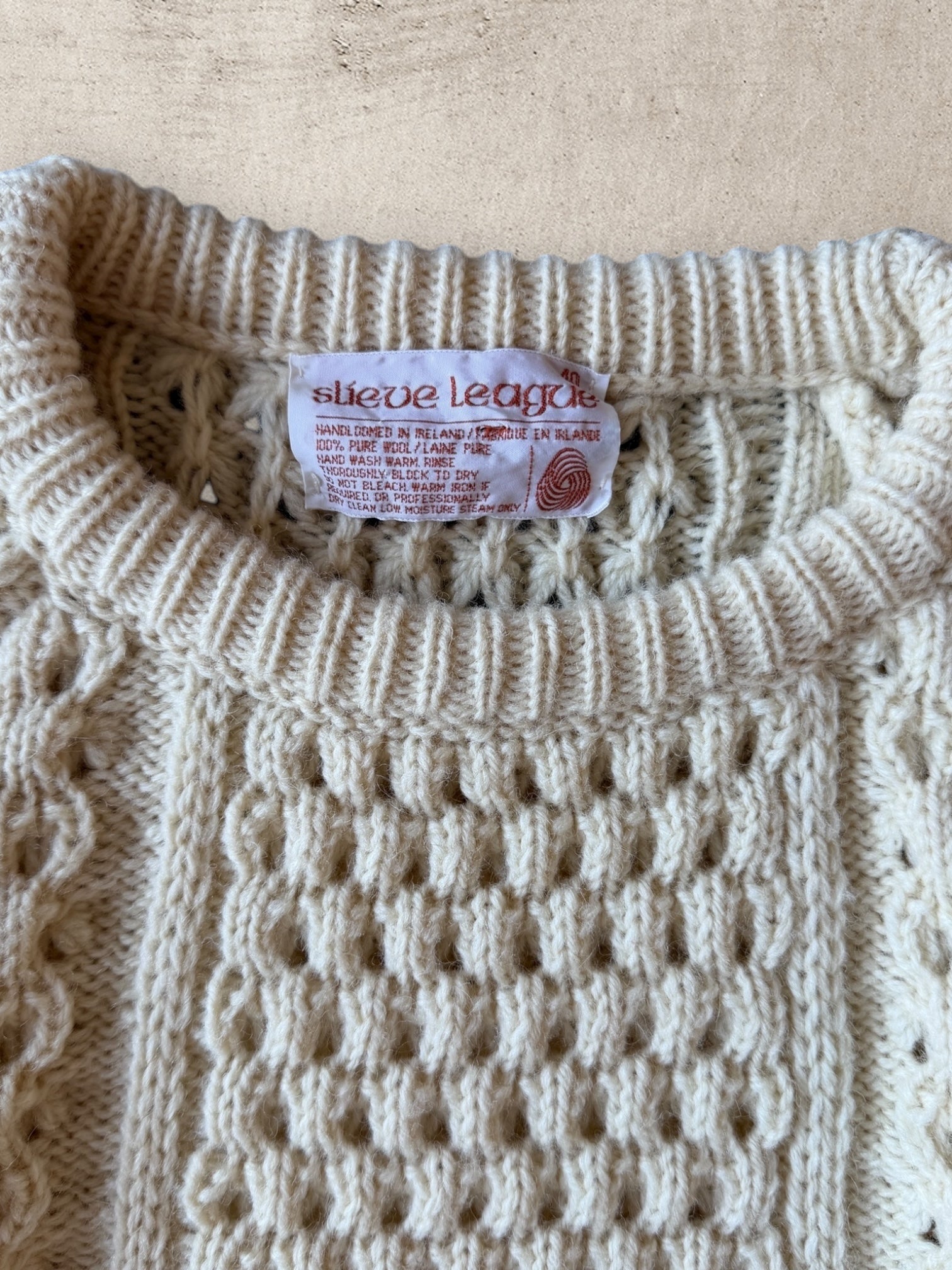 80s Slieve League Wool Knit Sweater - Medium