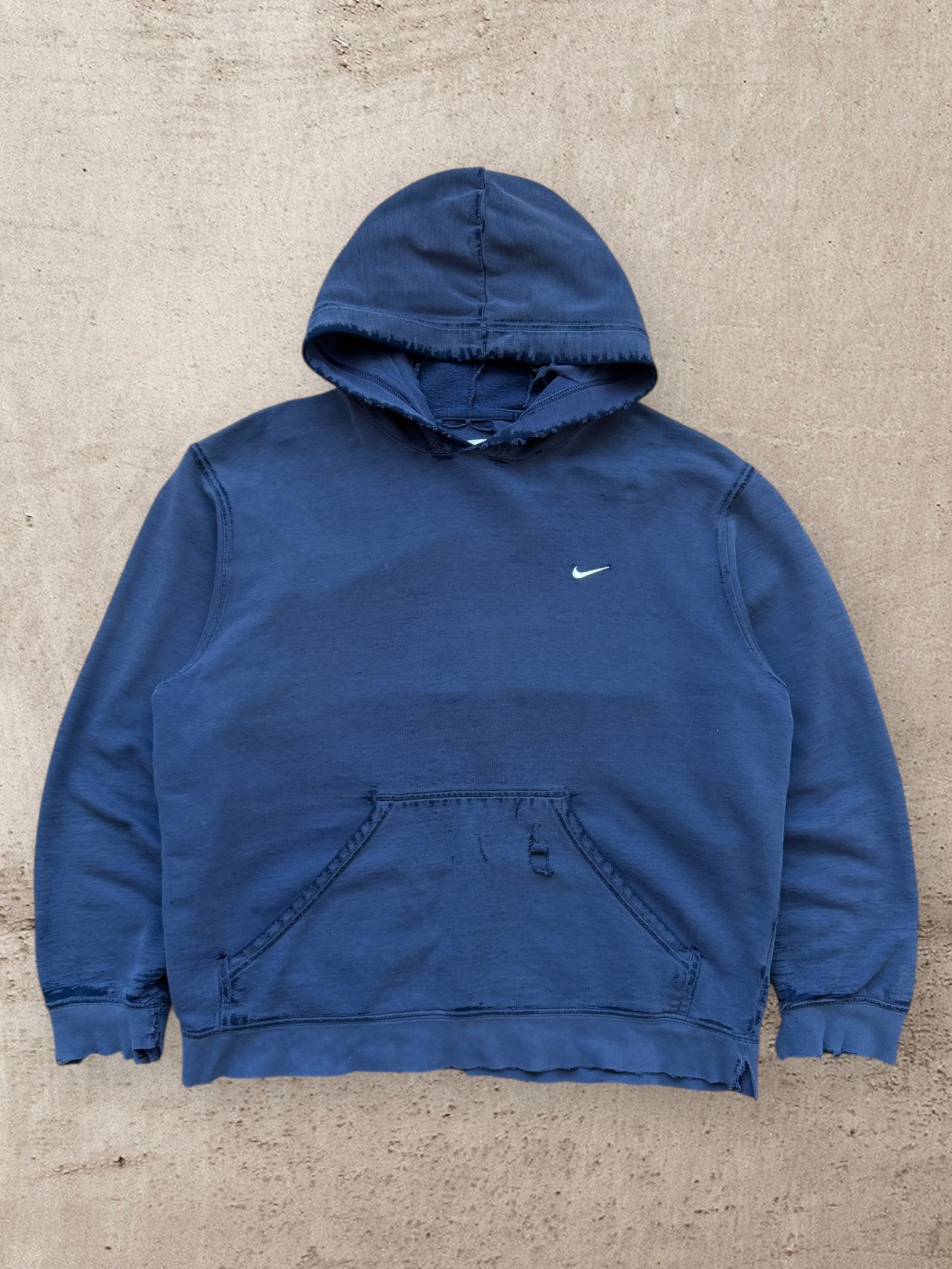 00s Nike Mini Swoosh Distressed Hoodie - XL
