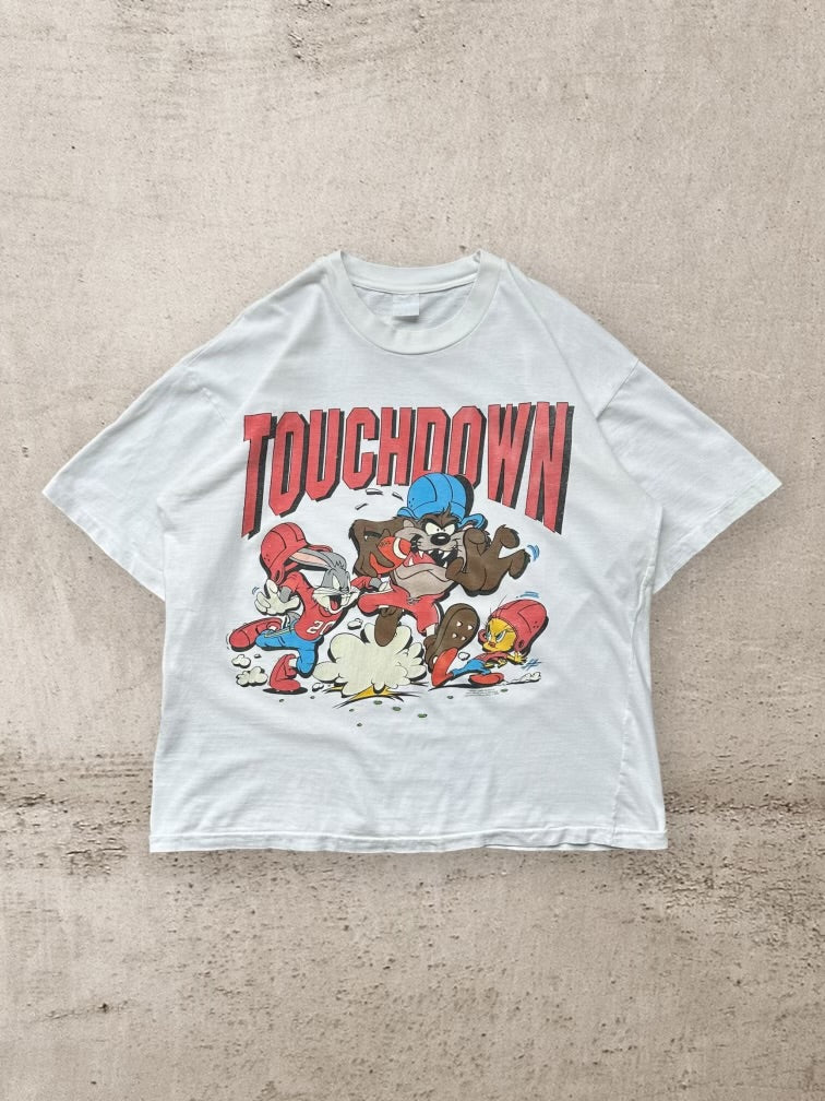 90s Looney Tunes Touchdown Graphic T-Shirt - XL