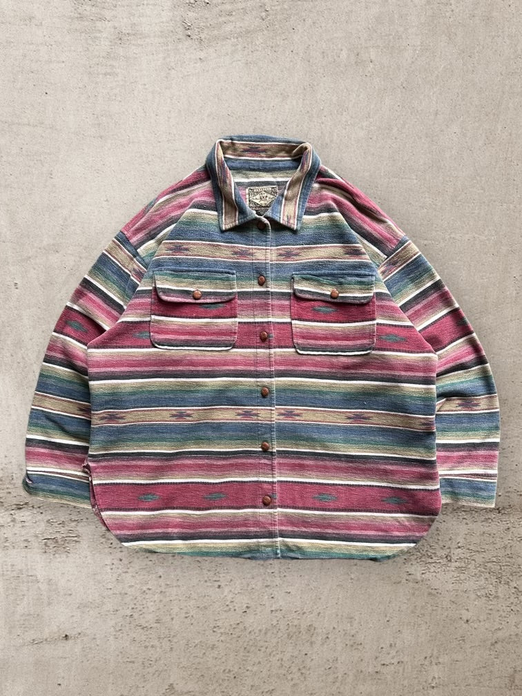 90s Express Multicolor Flannel Shirt - XL