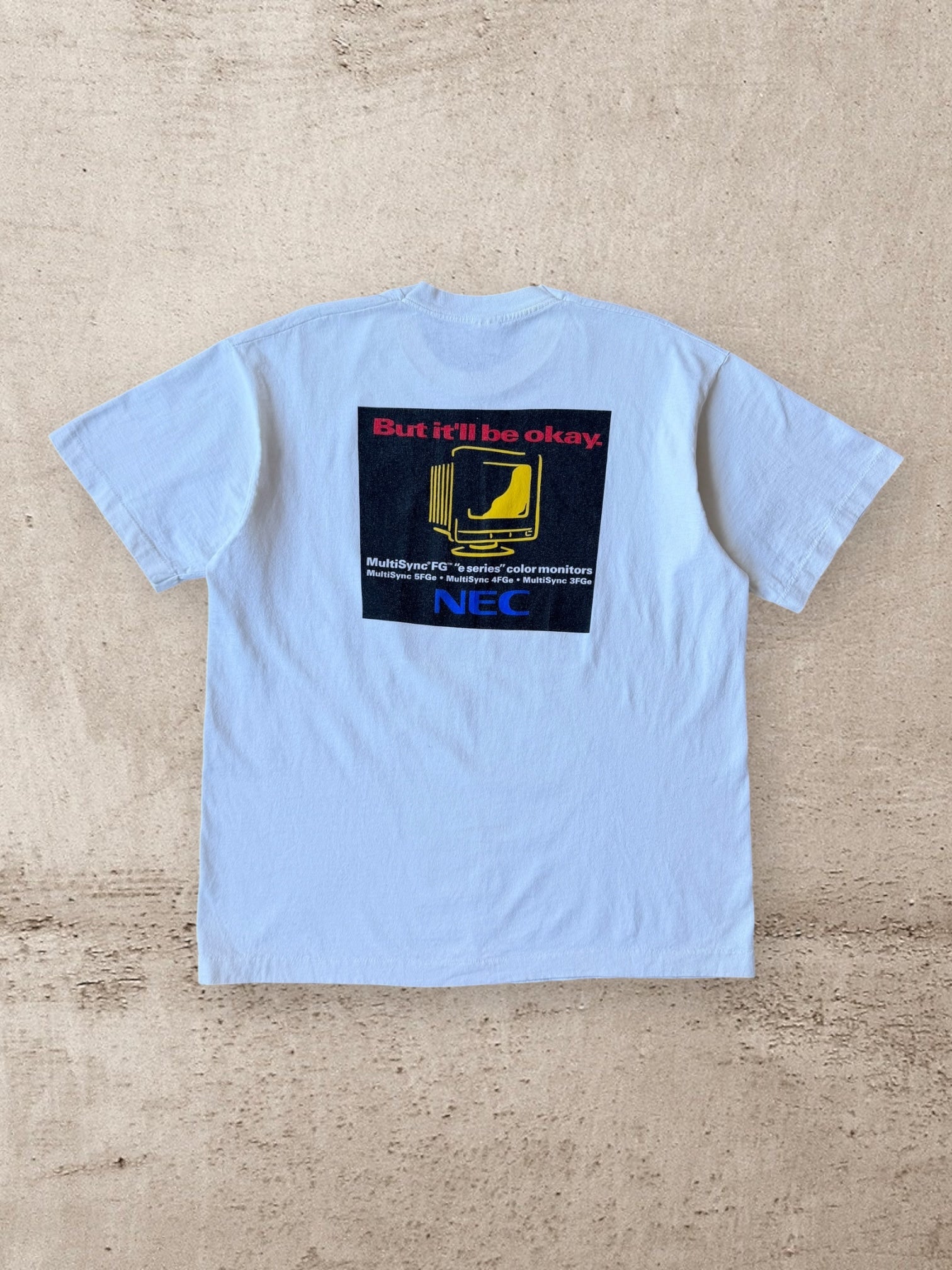 90s NEC MultiSync Monitor Promo Graphic T-Shirt - Large