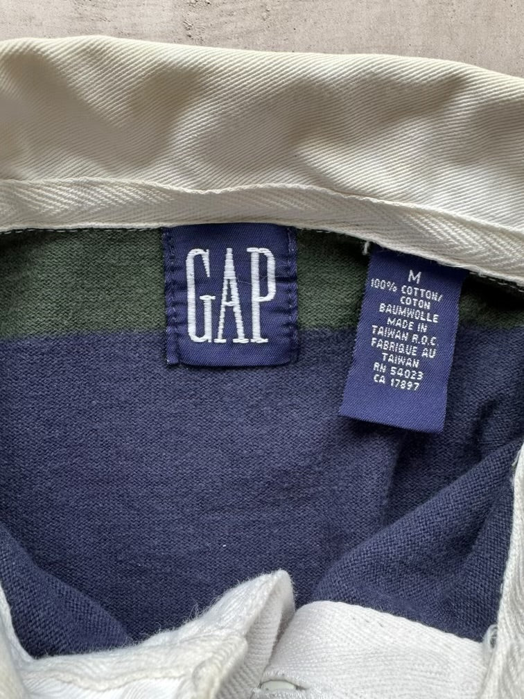 90s Gap Striped Polo Shirt - XL