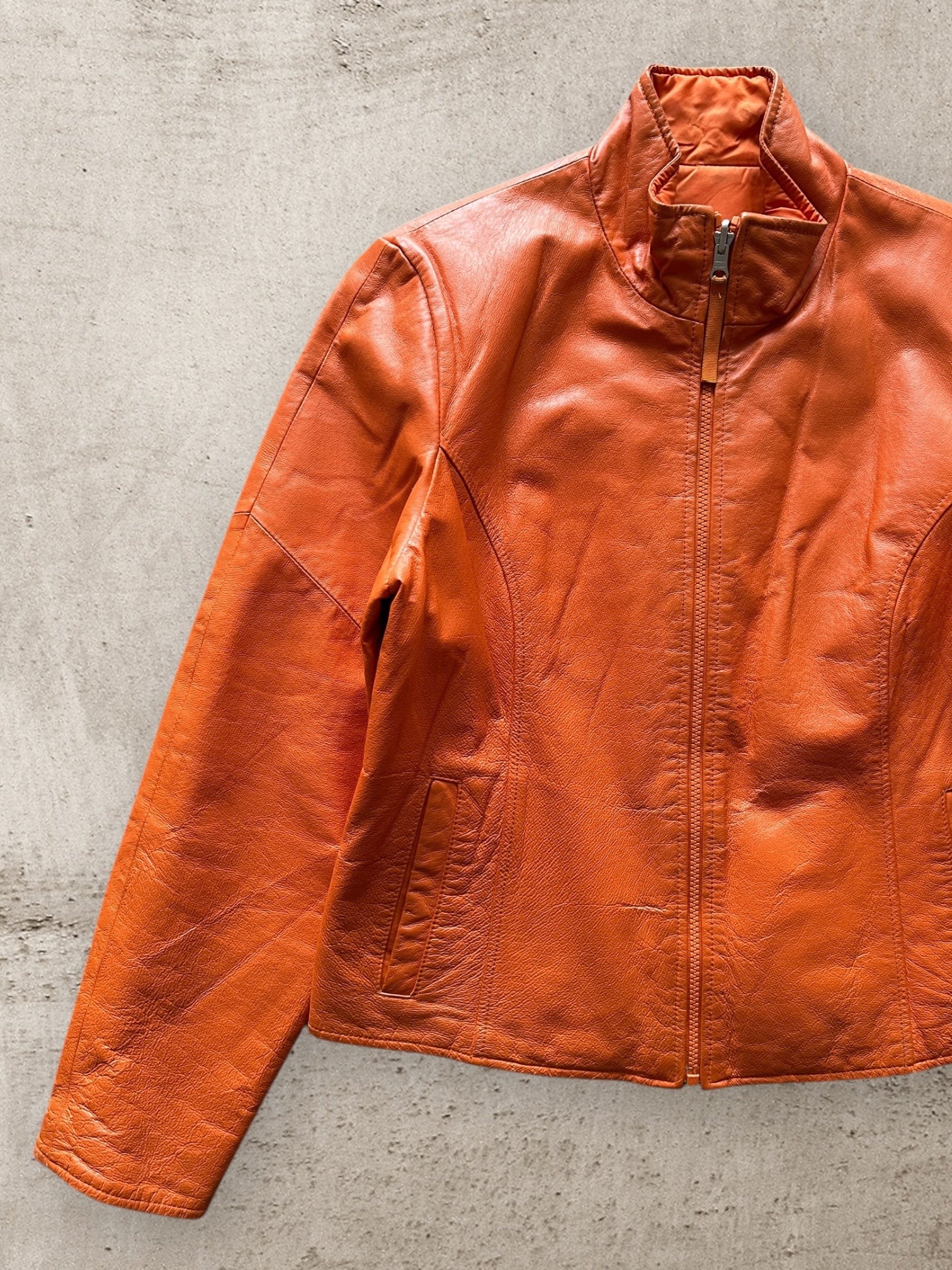 00s Leather Zip Up Jacket - Medium – The Juncture