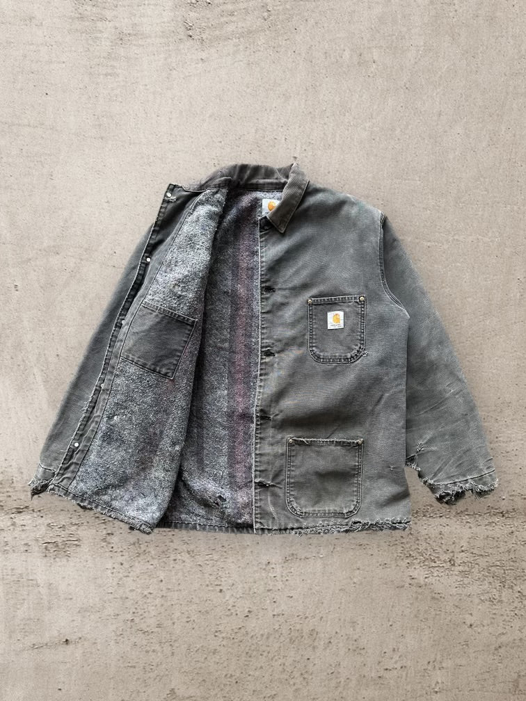 90s Carhartt Wool Lined Distressed Chore Jacket - XL