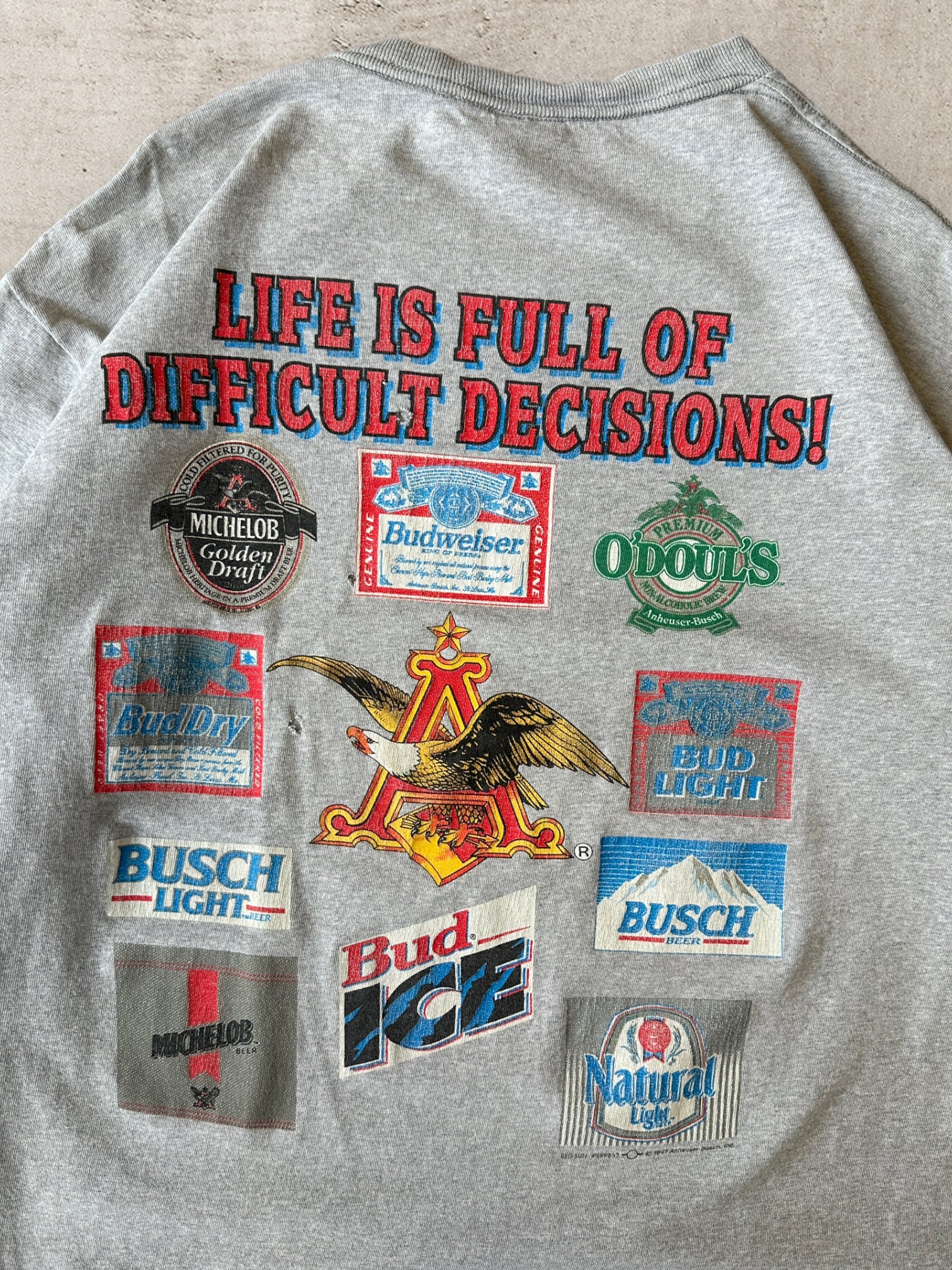 90s Budweiser Life is Full of Difficult Choices Long Sleeve T-Shirt - Large