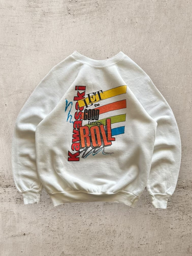 80s Kawasaki Let The Good Times Roll Graphic Crewneck - Medium