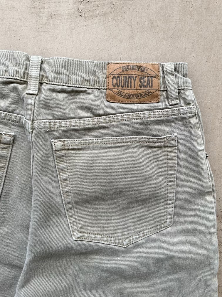 90s Country Seat Tan Denim Shorts - 32