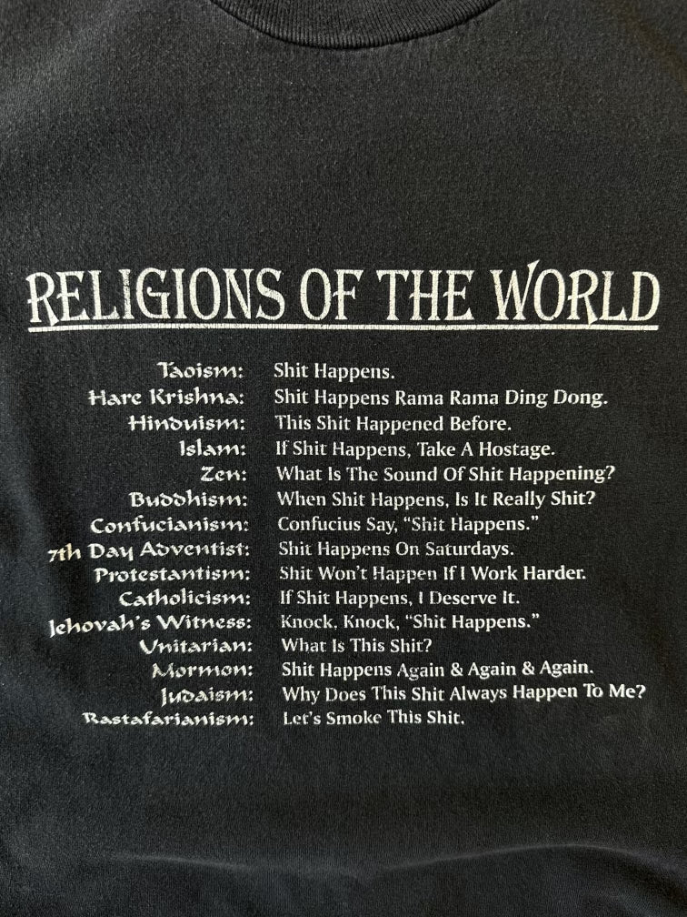 00s Religions of The World Parody T-Shirt - Large