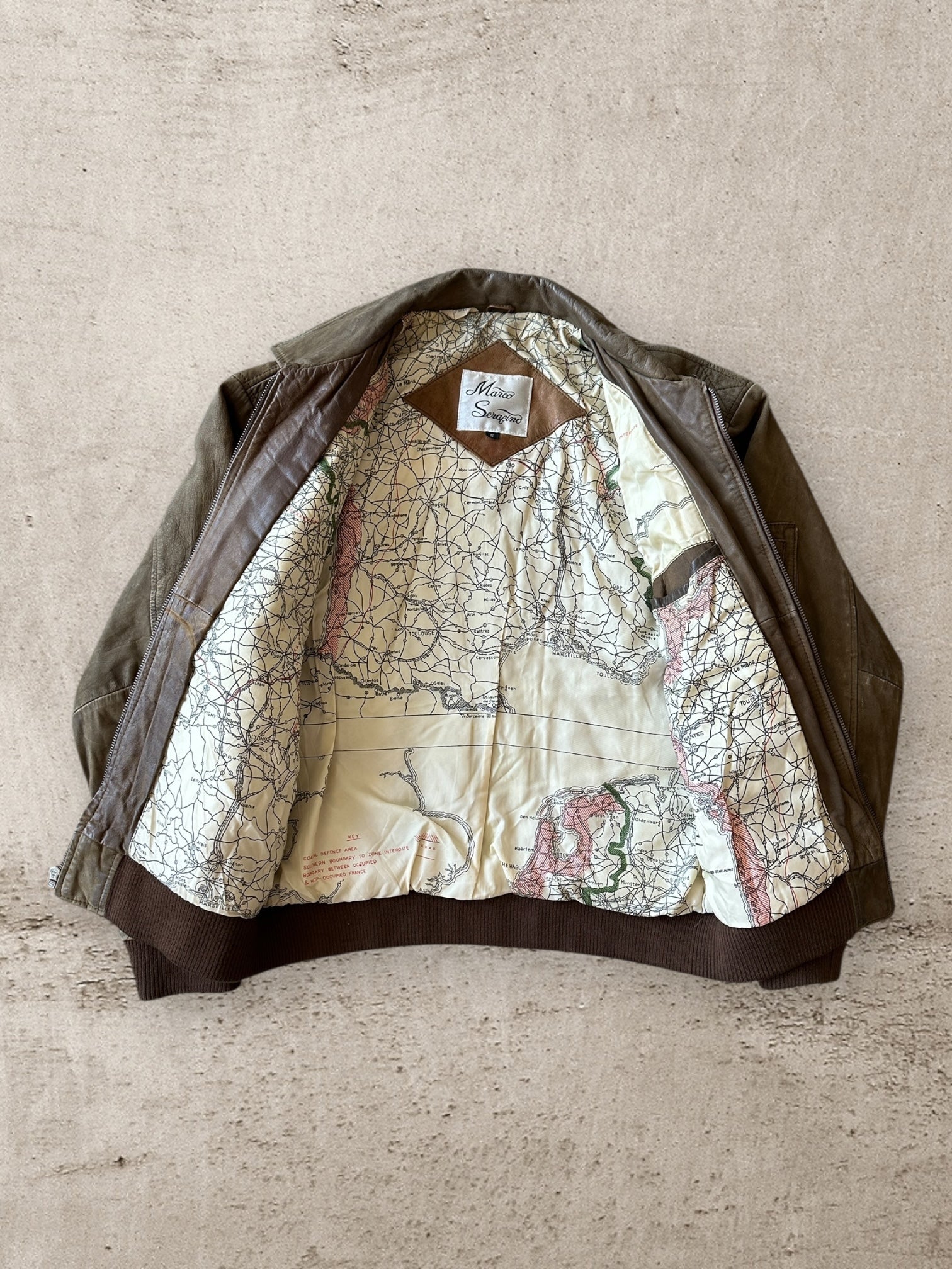 80s/90s Marco Seragino Bomber Leather Jacket - Small