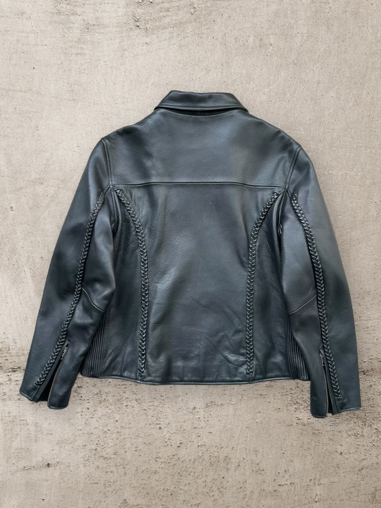 00s Leather Motorcycle Jacket - Large