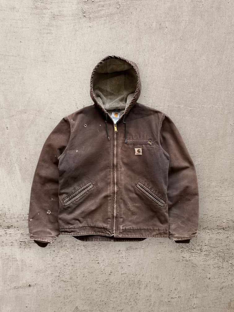 00s Carhartt Sherpa Lined Hooded Jacket - Medium