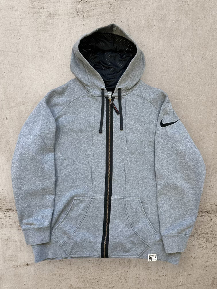 00s Nike Grey Full Zip Hoodie - XL