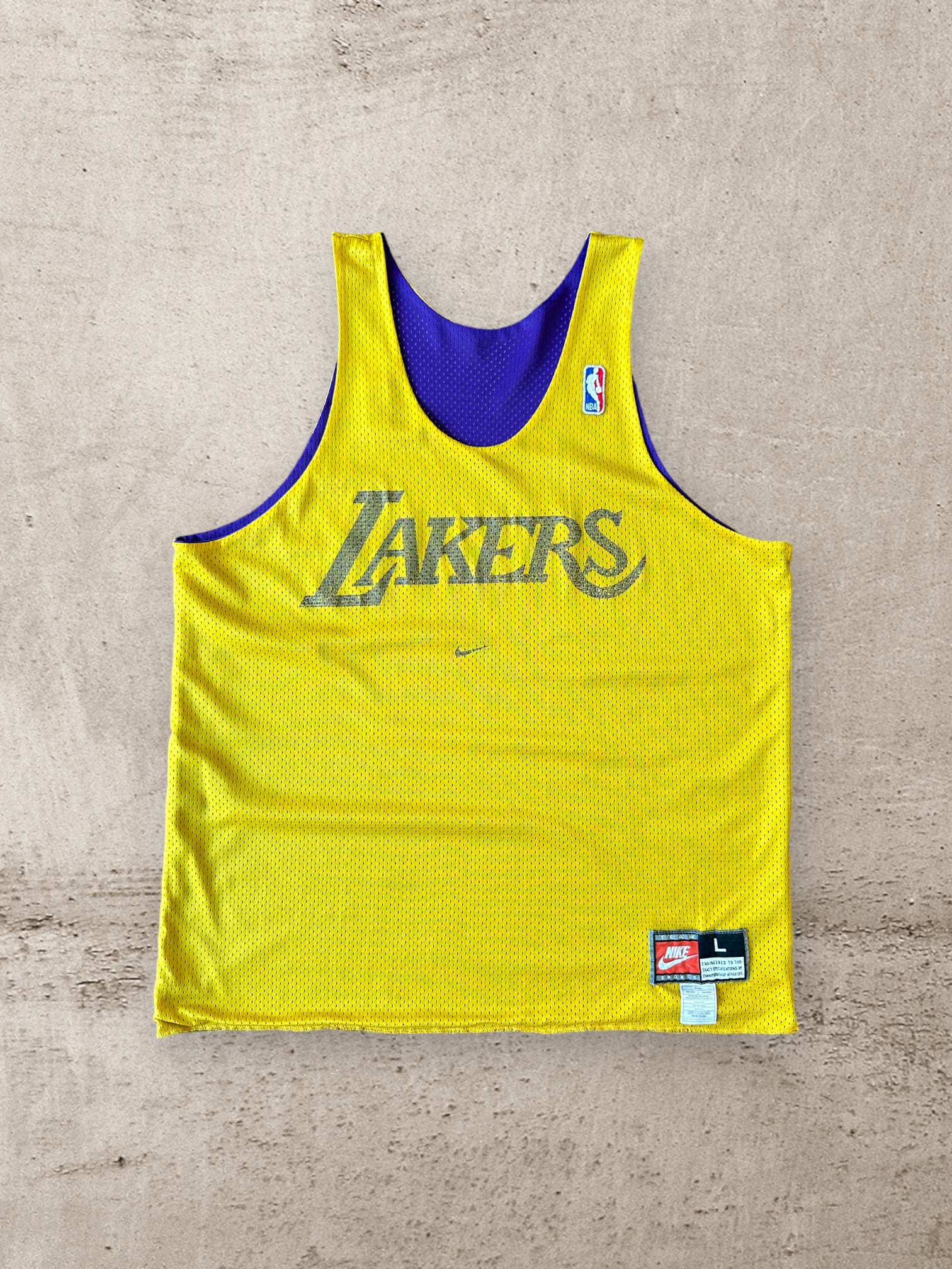 90s Nike Team Lakers Mesh Warm Up Jersey - Large