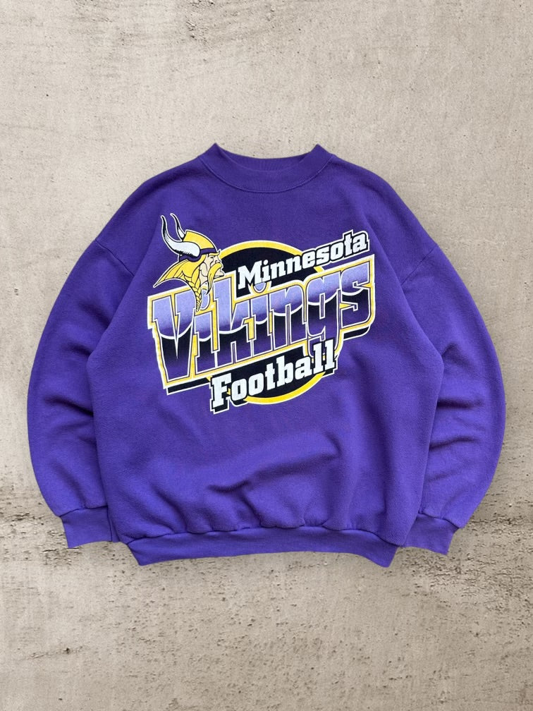 90s Logo7 Minnesota Vikings Graphic Crewneck - Large