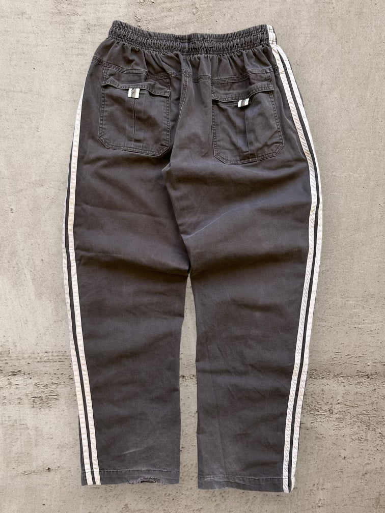 00s Brown & Cream Striped Cotton Pants - 33x32