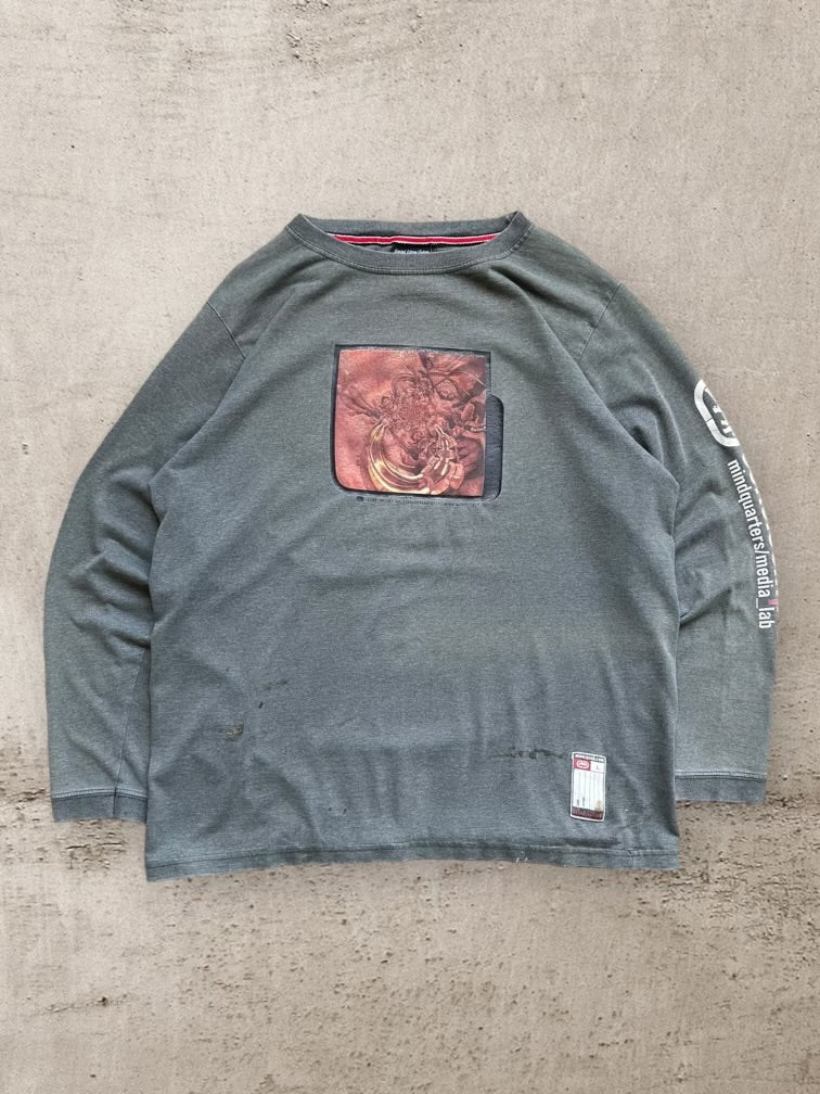 00s Ecko Complex Distressed Graphic Long Sleeve T-Shirt - Large