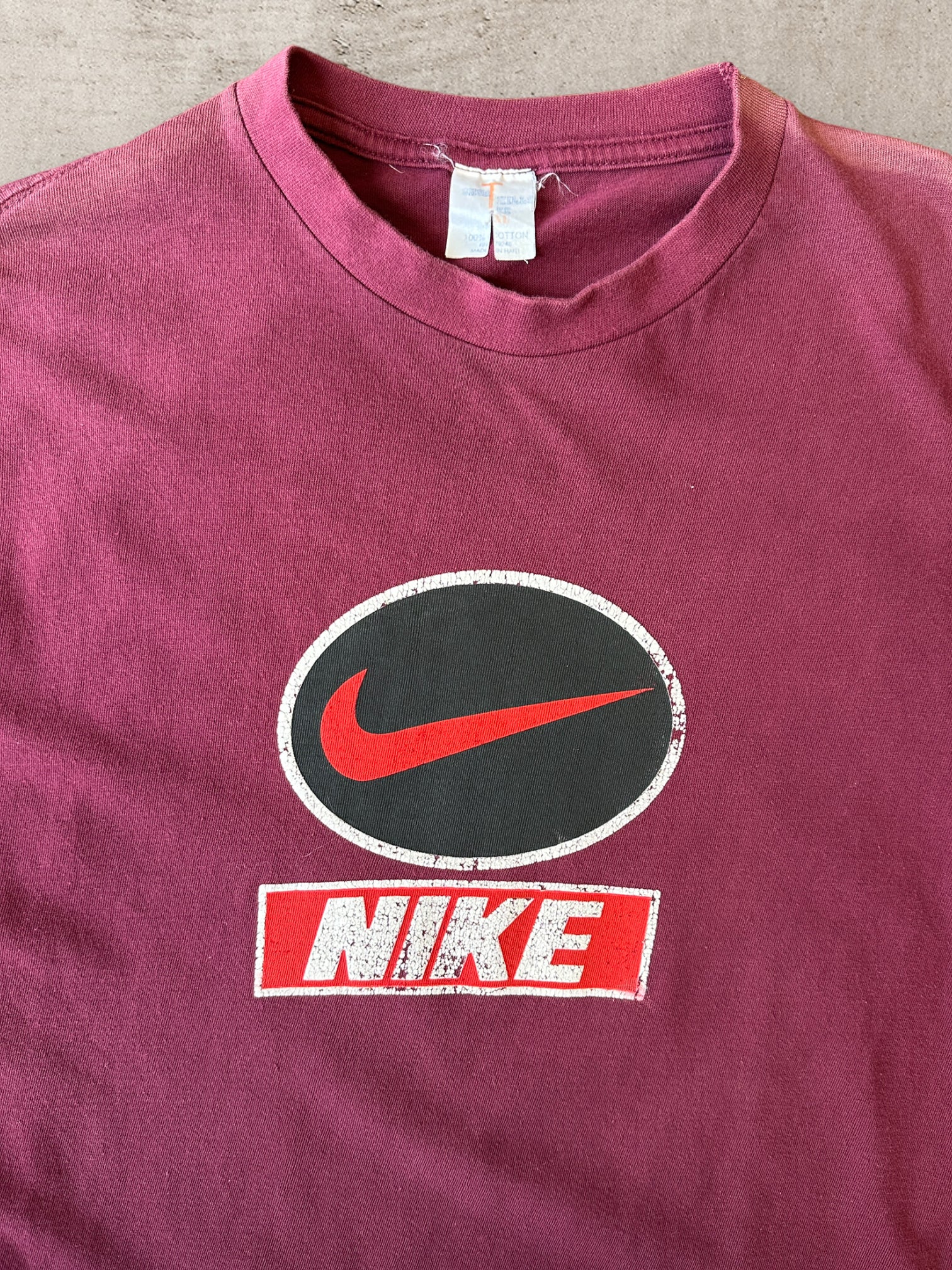 90s Bootleg Nike Maroon Graphic T-Shirt - XL