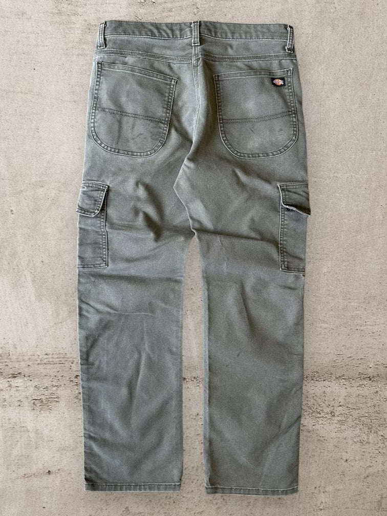 00s Dickies Green Distressed Cargo Pants - 32x29