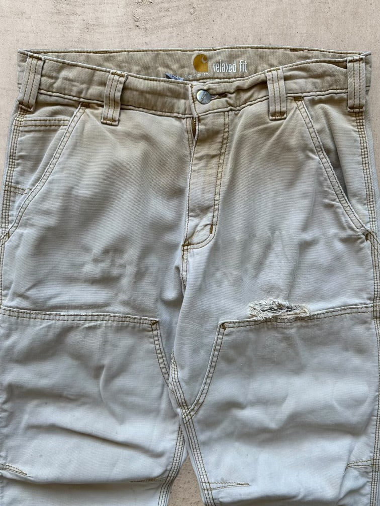 00s Carhartt Faded Tan Double Knee Pants - 32x31