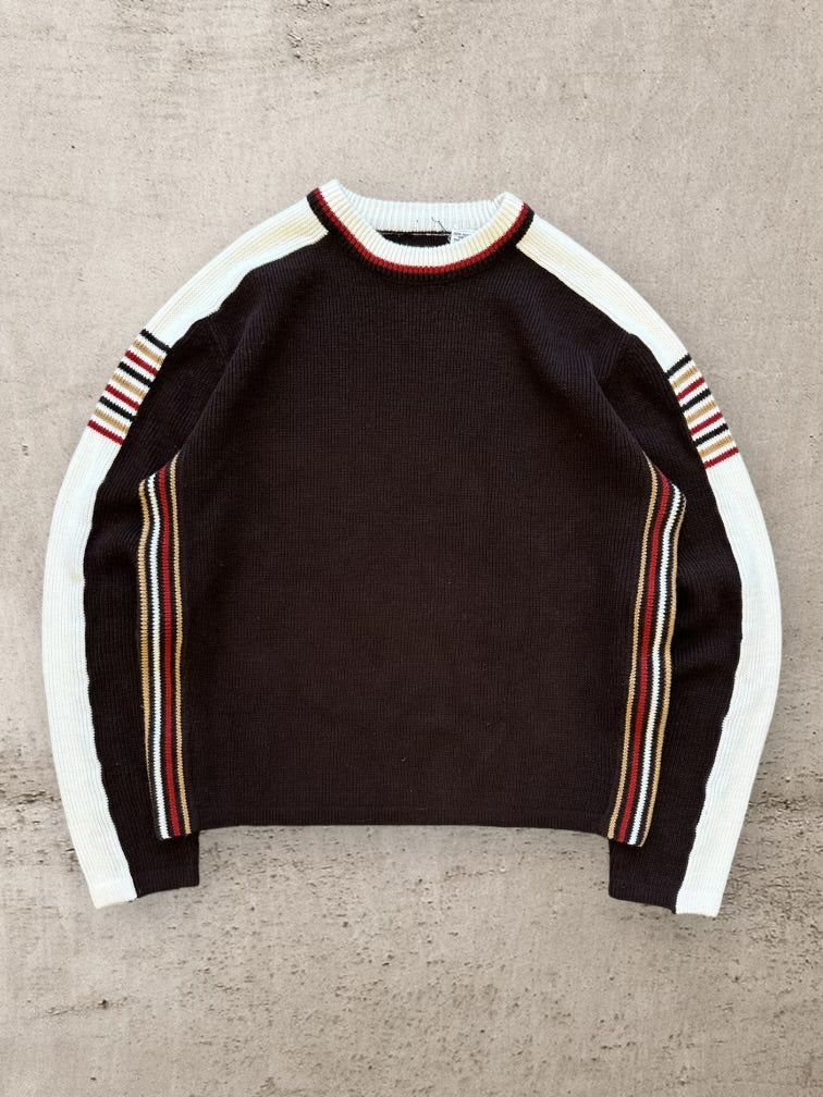 80s Striped Knit Sweater - Medium