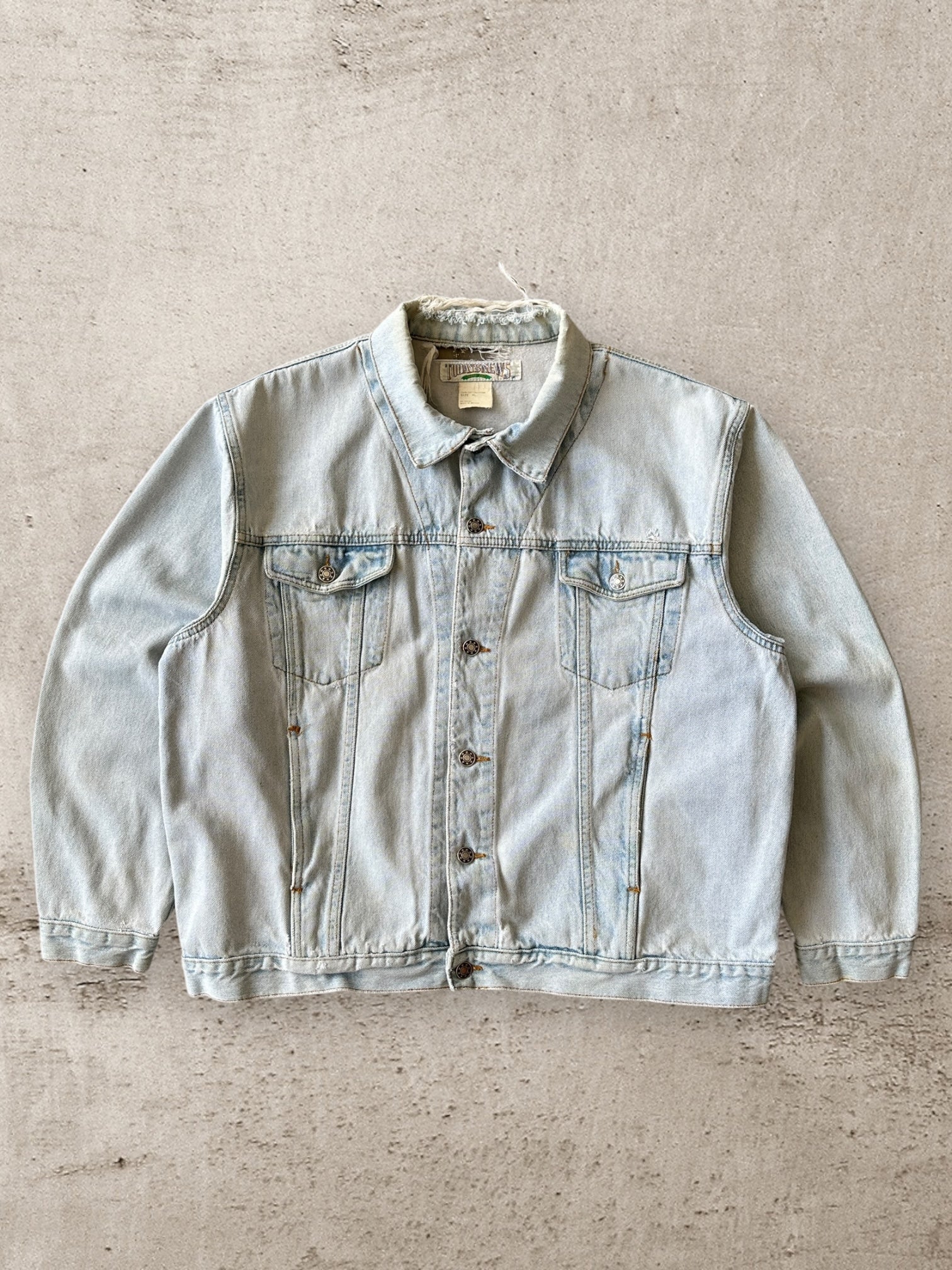 90s Today’s News Distressed Denim Jacket - XL