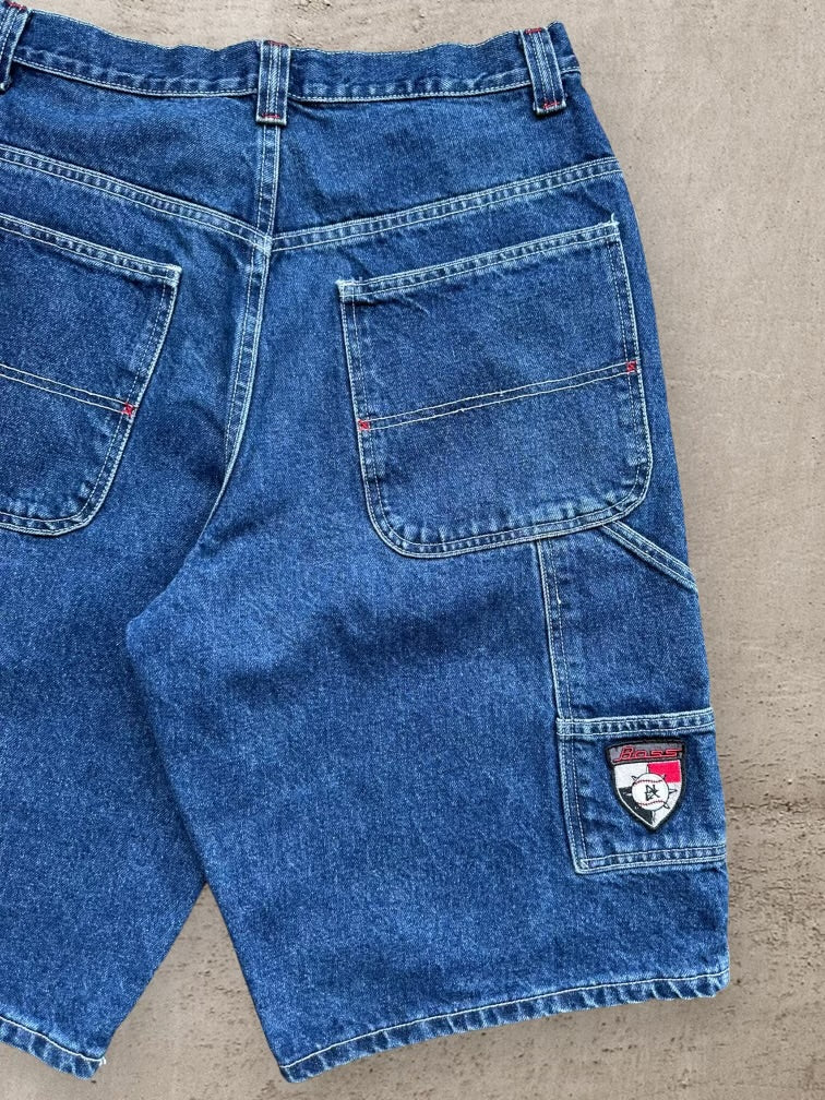 90s Boss Baggy Denim Carpenter Shorts - 34