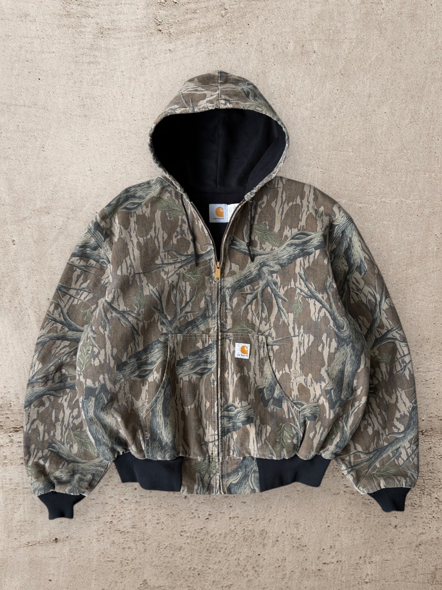 90s Carhartt Real Tree Camouflage Hooded Jacket - XXL